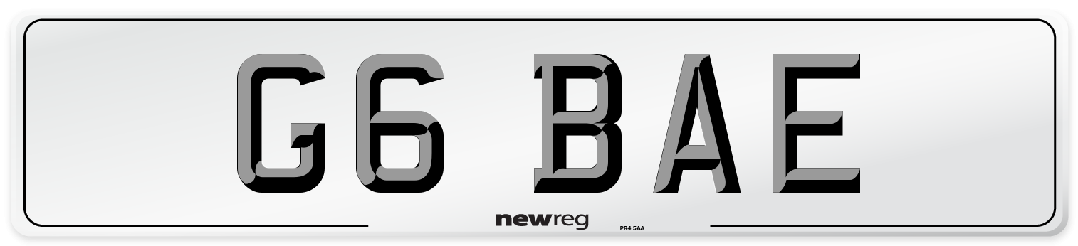 G6 BAE Number Plate from New Reg
